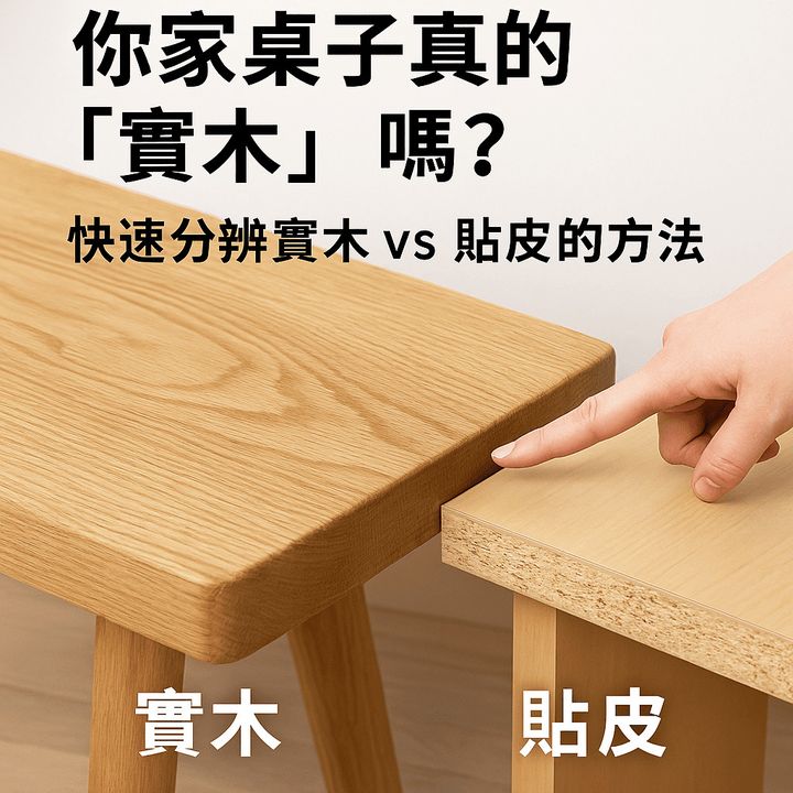 你家桌子真的是「實木」嗎？快速分辨實木 vs 貼皮的方法